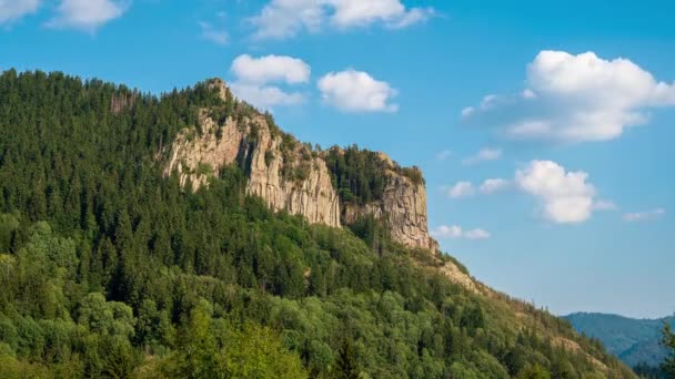 Time Lapse Video Picturesque Orpheus Rocks Moving Clouds Smolyan Town — Video Stock