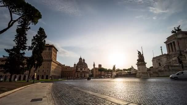 Rzym Włochy Wrzesień 2022 Czas Upływa Turystów Pojazdów Przed Pięknym — Wideo stockowe