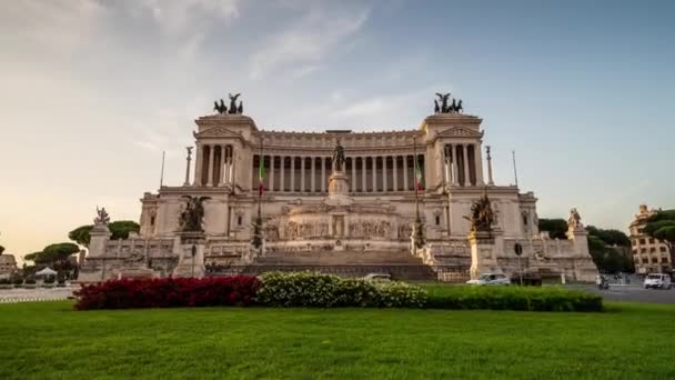 Time Lapse Video Front View Beautiful Monument Victor Emmanuel Rome — Stock Video