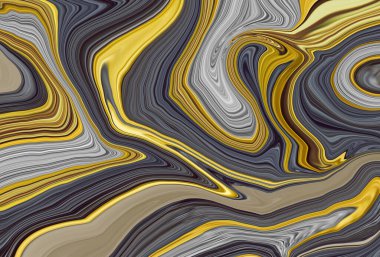 Modern Sanat Sıvısı Soyut Mermer Altın Sarı ve Beyaz Grafik Renkli. 3d Dijital Duvar Kağıdı Arkaplanı
