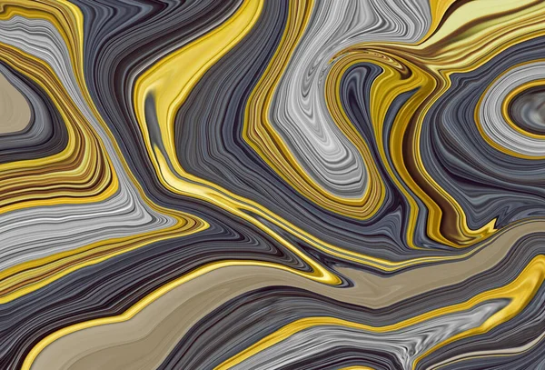 Modern Sanat Sıvısı Soyut Mermer Altın Sarı ve Beyaz Grafik Renkli. 3d Dijital Duvar Kağıdı Arkaplanı