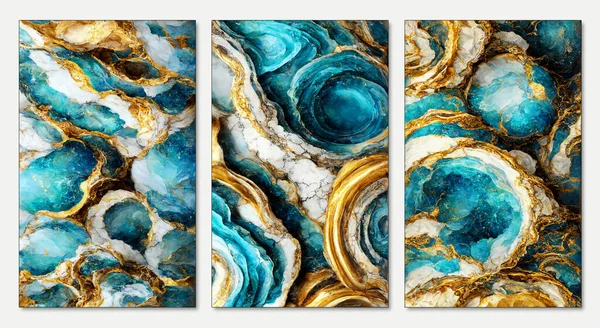 Painting Of Blue And Yellow Gold Swirls Background, 3d Drawing Abstract  Marble Art Wallpaper For Wall Decor Golden Resin Geode Functional  Watercolor, Hd Photography Photo, Functional Art Background Image And  Wallpaper for
