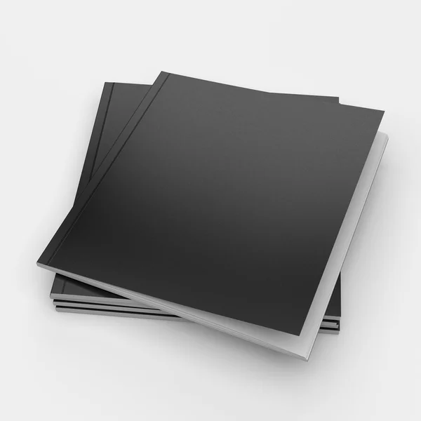 Pile of blank black catalogs — Stock Photo, Image