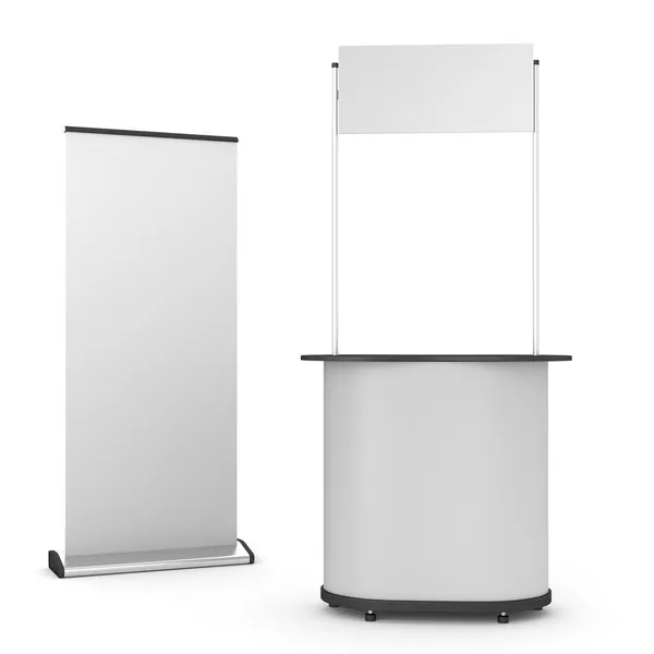 Stand of kiosk met updatepakket — Stockfoto