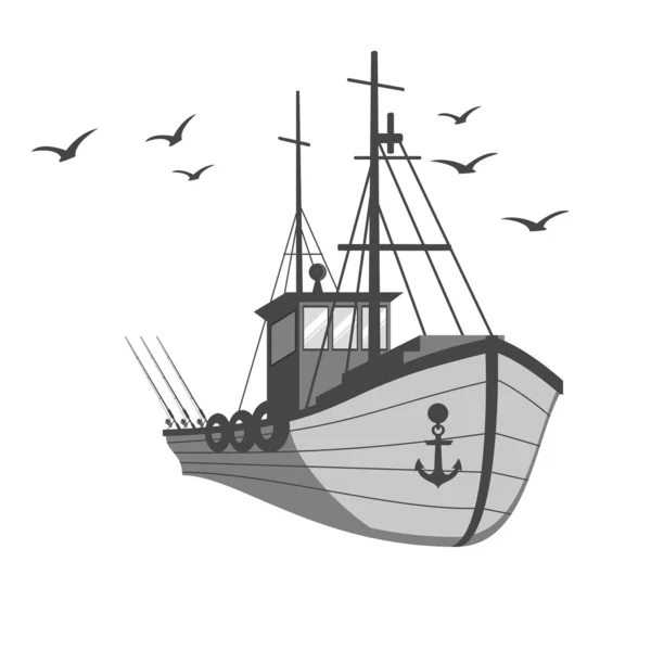 Fishing ship — Stock Vector