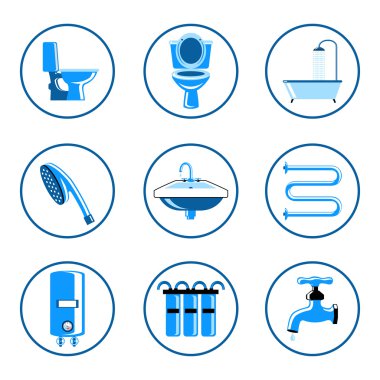 Sıhhi tesisat Icons set