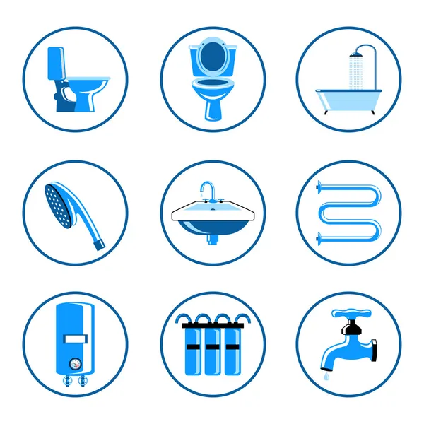 Plumbing icons set — Stock Vector