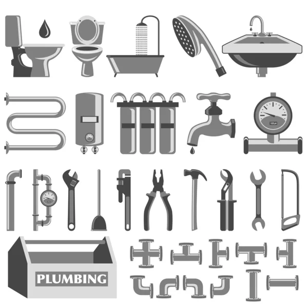 Plumbing icons set — Stock Illustration Plumbing icons set Royalty Free Stock Illustrations