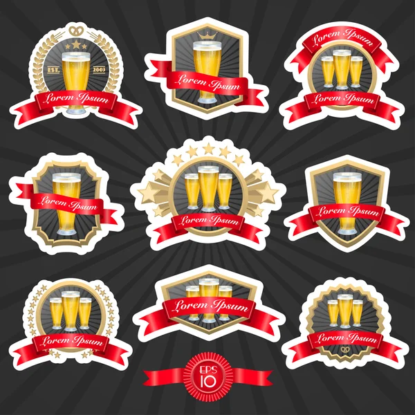 Set de etiquetas de cerveza Octoberfest — Archivo Imágenes Vectoriales