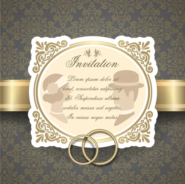 Invitation de mariage Vintage — Image vectorielle