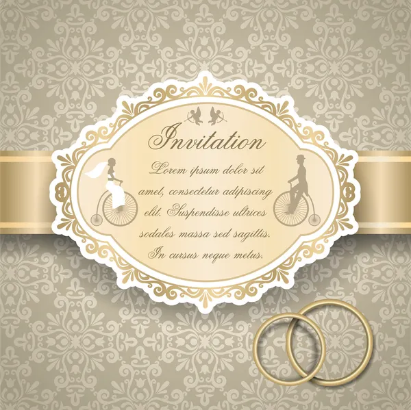 Invitation de mariage Vintage — Image vectorielle