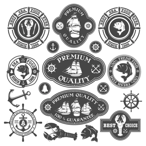 Nautical labels set — Stock Vector