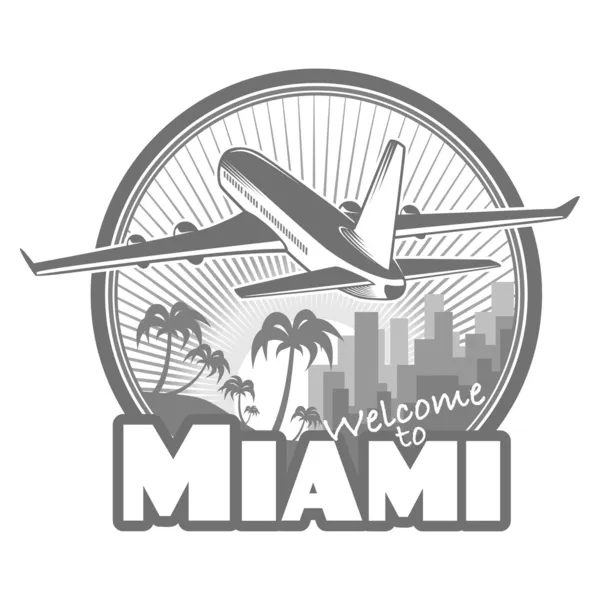 Etiqueta de viaje Miami — Διανυσματικό Αρχείο