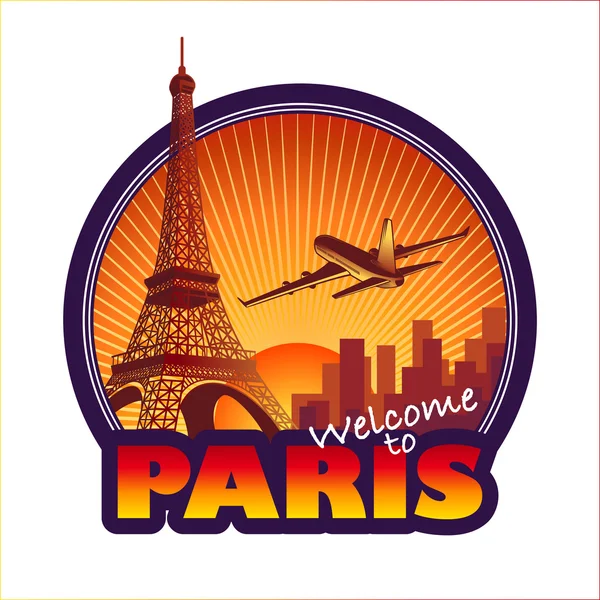 Emblema de viaje de París — Vector de stock