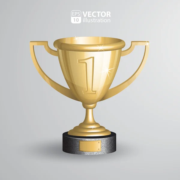 Illuctration vectorielle réaliste du trophée de championnat — Image vectorielle