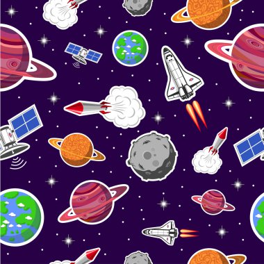 Space seamless pattern clipart