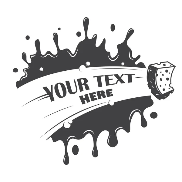 Blot esponja de limpieza con un lugar para su texto — Vector de stock