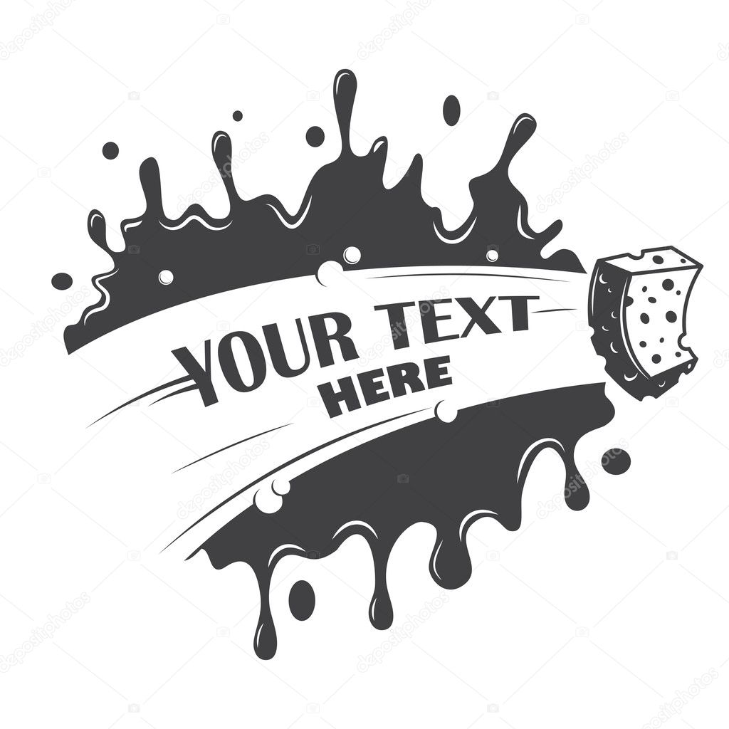 Blot cleaning sponge with a place for your text