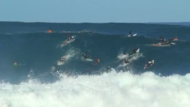 Surfer wipeout på våg — Stockvideo