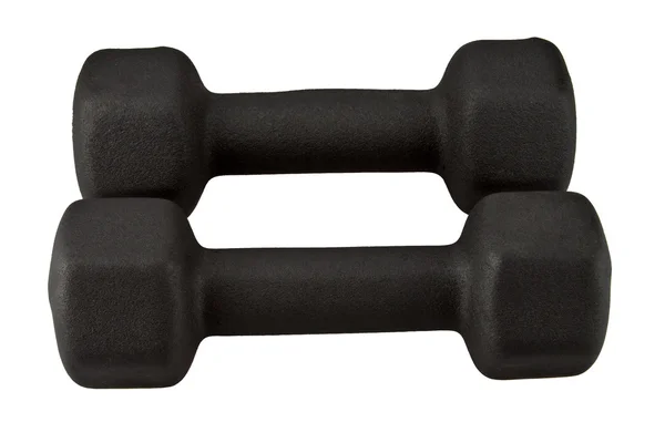 Black dumbbells — Stock Photo, Image