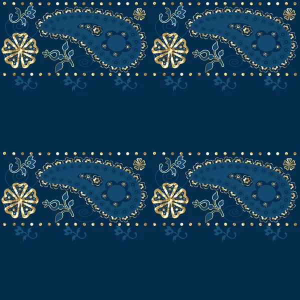 Seamless eastern pattern on blue