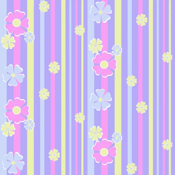 Childrens seamless floral pattern on striped — Stock Image Childrens seamless floral pattern on striped Stock Photo