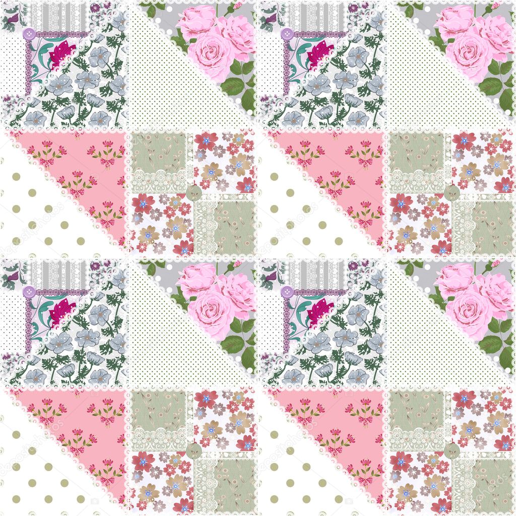 Patchwork seamless floral pattern — Stock Photo © Fuzzyfoxer 42550999