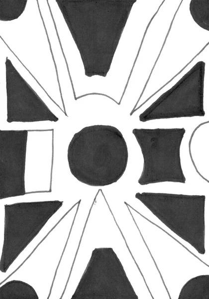 Czarno-biały geometryczny wzór tła — Zdjęcie stockowe