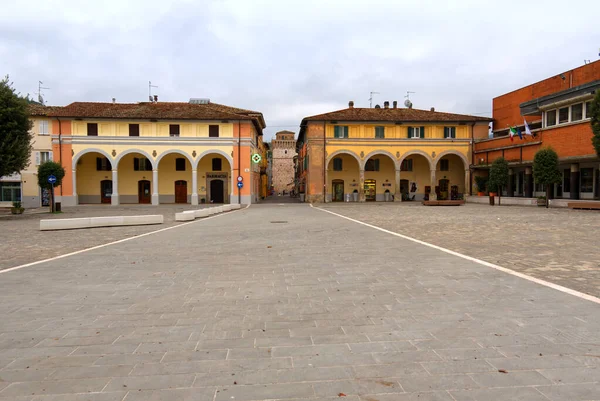 Fermignano, Italy - 17 November 2021: the central square of the village — стокове фото