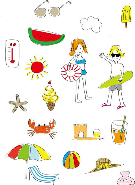 Summer Fun Icon and Elements Stock Vector