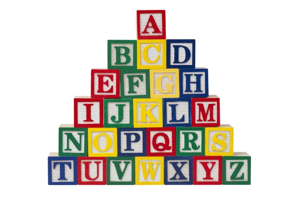 Wooden alphabet blocks A-Z — Stock Photo, Image