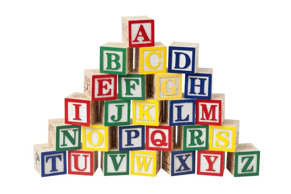 Wooden alphabet blocks A-Z — Stock Photo, Image