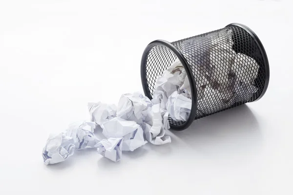 Wastepaper basket tumbled — Stock Photo, Image