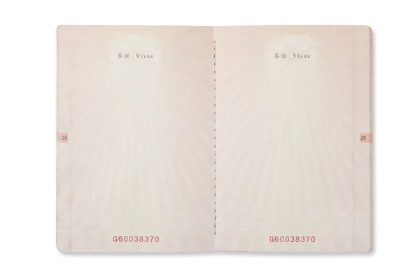 Blank Chinese passport page — Stock Photo, Image