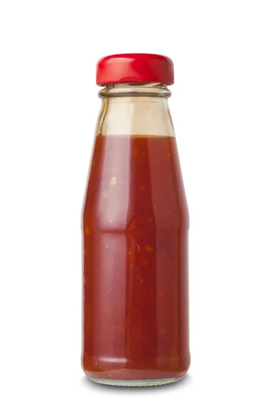 Fles met tomatenketchup — Stockfoto