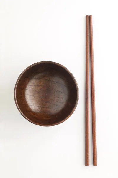 木製の茶碗やお箸 — ストック写真