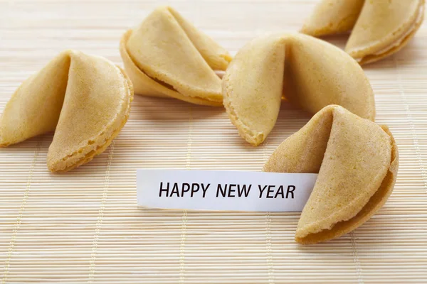 Печиво Fortune заявляє, що щасливий новий рік — стокове фото