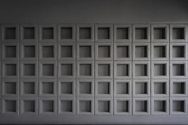 Сірий Бетонний Блок Цегляної Стіни Панелі Квадратний Геометричний Візерунок Безшовний — стокове фото