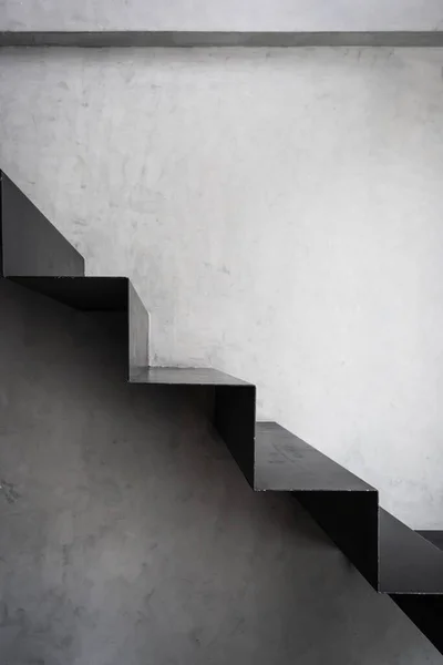 Escalera Con Estructura Metal Negro Barandilla Edificio Arquitectura Loft Estilo — Foto de Stock
