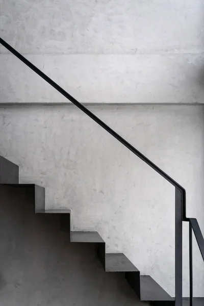 Escalera Con Estructura Metal Negro Barandilla Edificio Arquitectura Loft Estilo — Foto de Stock