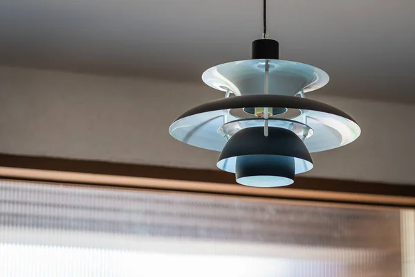 Belle Lampe Plafond Moderne Métal Noir Conçu Dans Décoration Des — Photo
