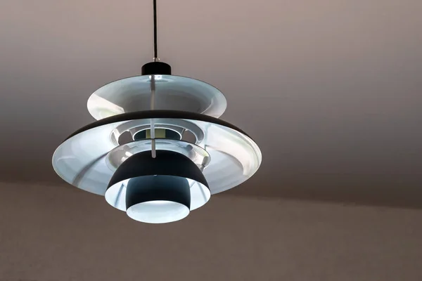 Belle Lampe Plafond Moderne Métal Noir Conçu Dans Décoration Des — Photo