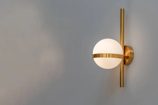 Modern Wall Lamp Lights Bulbs Ball Shape Have Gold Metallic — Photo