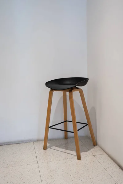 Moderní Černé Plastové Sedadlo Dřevěné Židle Nábytek Pro Domácnost Kancelář — Stock fotografie