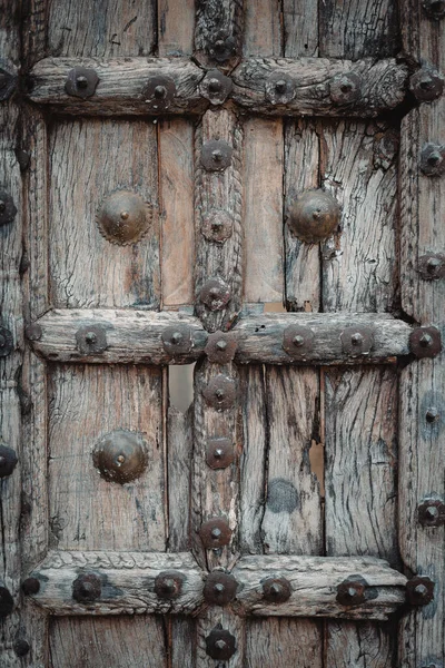 Ancient Old Wooden Doors Decoration Exterior Architecture Antique Classic Home — Stock Photo, Image