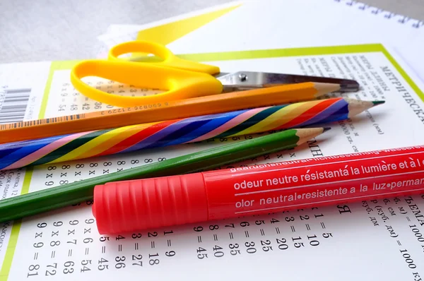 Utensílios escolares — Fotografia de Stock