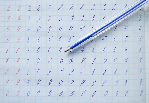 Handwriting exercise in a copy-book — Stock Photo, Image