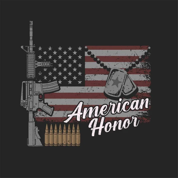 American Honor Flag Riffle Concept — Vettoriale Stock