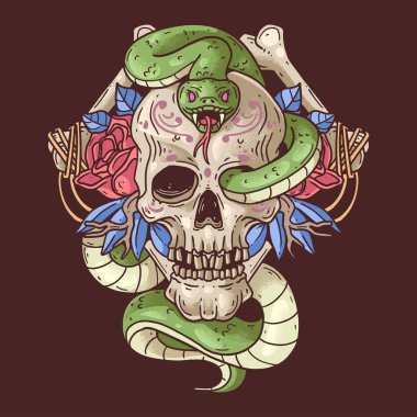 da de muertos kafatası ve yılan