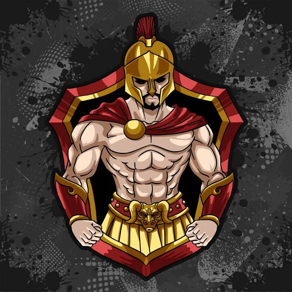 Strong Sparta Ready War Illustration — Image vectorielle